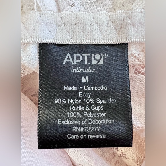 APT.9 Intimates Women's Pink Lace Floral‎ Sheer Babydoll Chemise Small - Picture 6 of 9